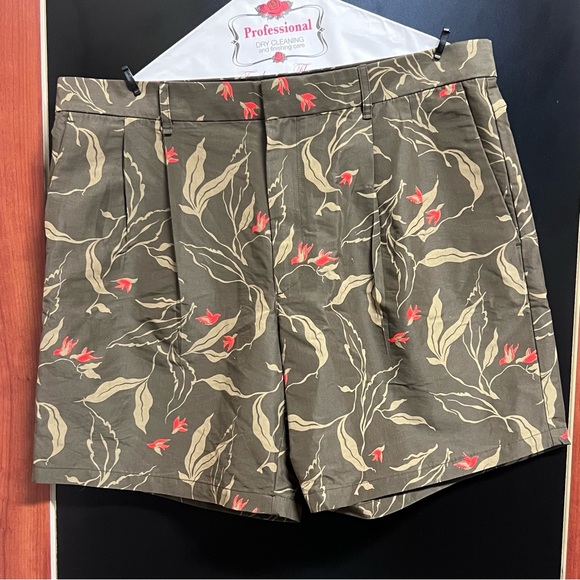 RAG & BONE Jackson Short Army Floral Men's Orange Birds Size 36 - Picture 9 of 12